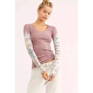 ✨FREE People Misty Mountain Big Sur Tie Dye Long Sleeve Sz Medium Top✨